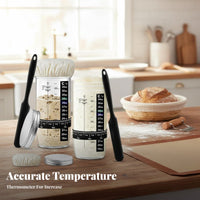 2 Sets 24oz Levain Culture Fermenter Measurement Markings Levain Culture Proofing Jar Food Grade Glass Starter Jar Set for Home Bread Makers