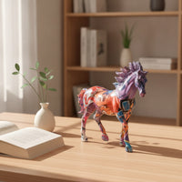 Horse Figurine Graffiti Horse Statue Multicolor for Living Room, Office Desk