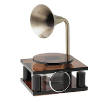 Square Foundation Decoration Tabletop Gramophones Metal Speaker
