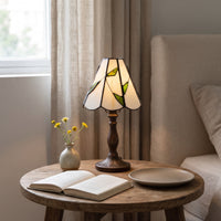 Handmade Tiffany Style Lampshade Scalloped Tiffany Lampshade Pastoral Table Lamp Shade Floral for Pendant Lights