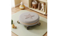 Rolling Stool with Fleece Cover Washable Seat Cushioned for Dressing Room