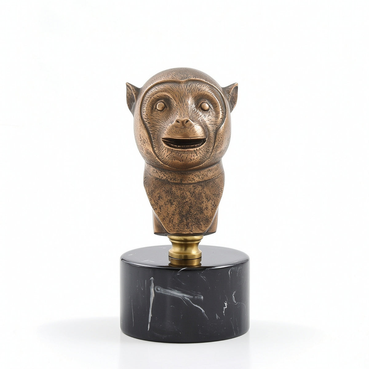 Animal Bust Bronze-Toned Tabletop Sculpture Realistic Tabletop Decoration for Home Stylists, Bookshelf