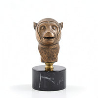 Animal Bust Bronze-Toned Tabletop Sculpture Realistic Tabletop Decoration for Home Stylists, Bookshelf