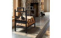 Firewood Storage Rack with Deer Panels Compact Firewood Rack Freestanding Log Holder for Homeowners, Fireplace, Hearth, Backyard