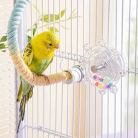 Pet Bird Toy Rotating Rattle with Internal Balls, Parrot Budgie Cockatiel Entertainment, Cage Accessories for Bird Enrichment