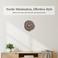 MJK Nordic Solid Wood Creative Wall Clock for Living Room, Silent Home Decor Timepiece