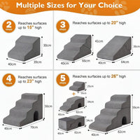 Pet Staircase for Small Dogs with Removable Washable Sponge Steps
