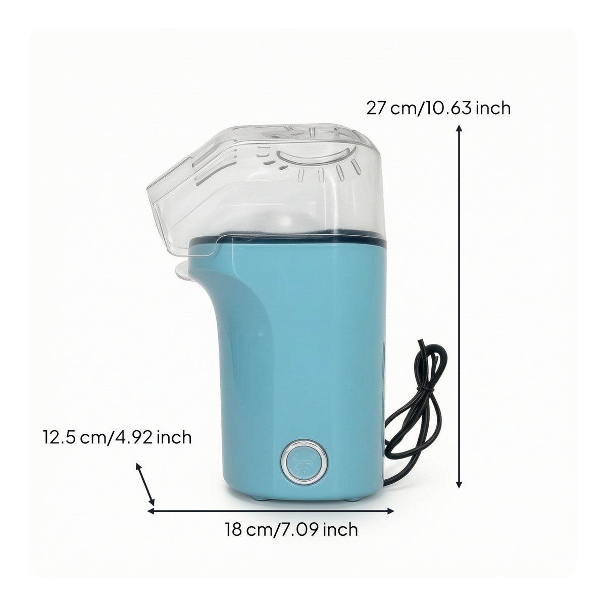 Electric Popcorn Machine Fast Popcorn Machine Appliance Single-Button Lightweight for Movie Lovers, Home Theater, Parties