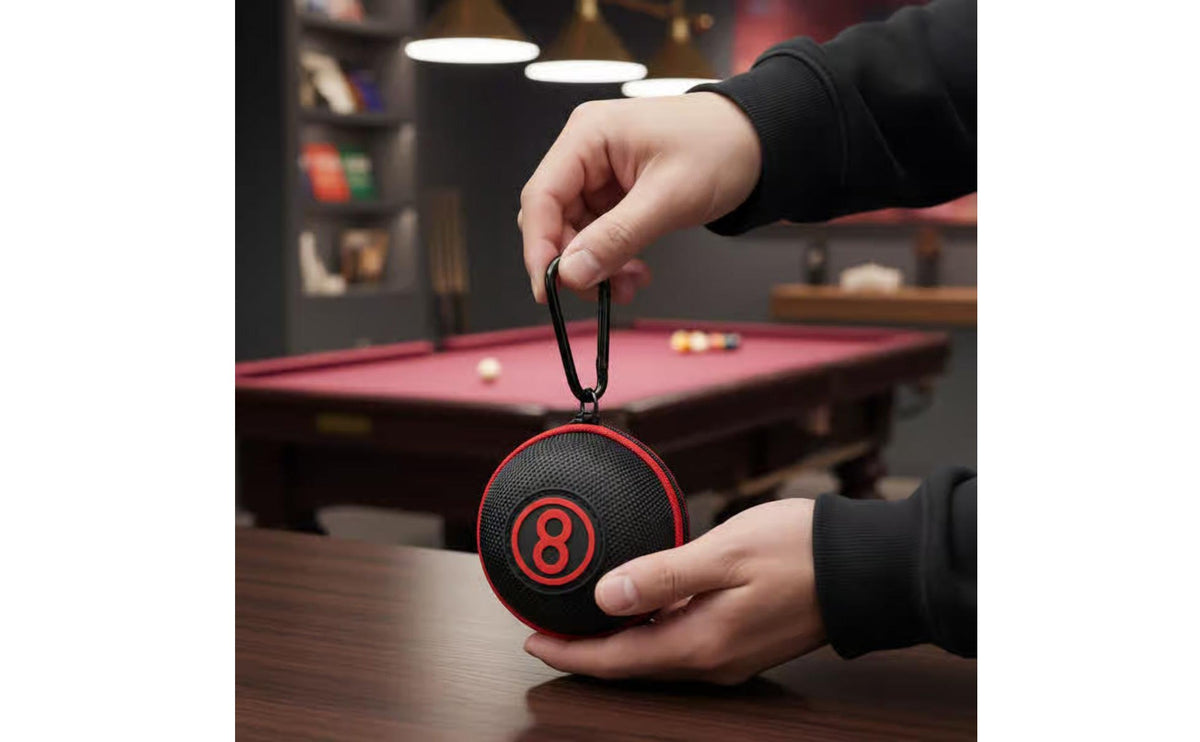 Portable Cue Ball Case Sturdy Material Single Billiard Ball Pouch Lightweight Billiards Accessory Soft Lined Interior for Travel, Tournaments