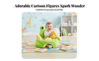 Anti-Rollover Design creatureShaped Sitting Coach Spinal Support Soft Fabric Creature Learning Chair Sit-up Training Aid Baby Floor Seat Removable and Washable for Infants, Toddlers, New Moms, Nursery, Playtime, Indoors, Living Room
