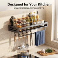 Wall Organizer and Mounted Spice Racks for Pantry Organization, Stainless Steel Metal for Condiment Storage