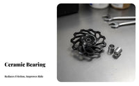 Ceramic Bearing Pulley Wheel Fluid Functioning Rear Derailleur Guide Wheel Rear Derailleur Pulley Low Drag Wear-Resistant