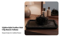 Feather Grip Fastener Elegant Exotic Feather Fastener Soft Hair Jaw Stylish Versatile for Women, Special Events