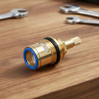 Splined Faucet Valve Quick Opening Brass with Ceramic Disc Long-Lasting Faucet Valve Core Smooth for Plumbers
