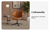 Light Luxury design Upholstered rotating Armchair Modern Design Lounge Chair Ergonomic posteriorrest Seating Furniture Sturdy Construction for Office Workers, Interior Designers, Homeowners, Reception Area, Living Room, Bedroom, study reading area