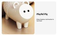 Cartoon Pig Side Table Multi-Functional Creature Storage Box Large Capacity 40L