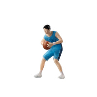 1/64 Basketball Boy Athlete Figure Model, Miniature Colored Figure for Architectural Sand Table Decoration