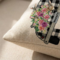 Easter Pillow Cover Holiday Themed Easter Bunny Pillow Cover Festive Atmosphere Linen Pillow Cover for Homeowners, Decorators