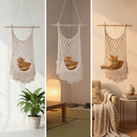 Woven Macrame Cat Sling Indoor Cat Sling Bed Soft Pet Furniture Cozy for Window