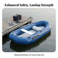 Inflatable Fishing Boat Separate Air Chambers Motor Mount Fishing Boat Puncture Resistant Heavy Duty Inflatable Raft for Fishermen, Boating, Rivers