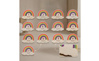 13 Pieces Rainbow Milestone Plaques with Base Boho Wooden Milestone Plaques