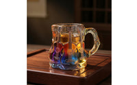 Translucent Book Stack Mug Ornament Faceted Mug Shaped Decoration Sculpted Resin Book Ornament Compact for Collectors, Reading Corner, Office
