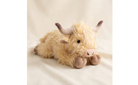 Long-Horned Highland Cow Plush Toy Shaggy Highland Cow Stuffed Animal Cuddly Cattle Plush Toy Huggable for Children, Toddlers, Nursery Decor, Shelf Display