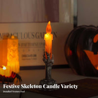 Skeleton Hand Candle Holder Flameless Light Tabletop Ornament Battery Operated