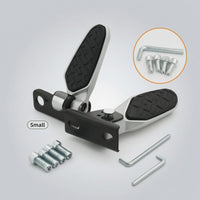 Textured Foldable Electric Bicycle Foot Pegs Angled Pivoting Fold-down Footrests Black Anti-Slip Foot Pedals Easy Install