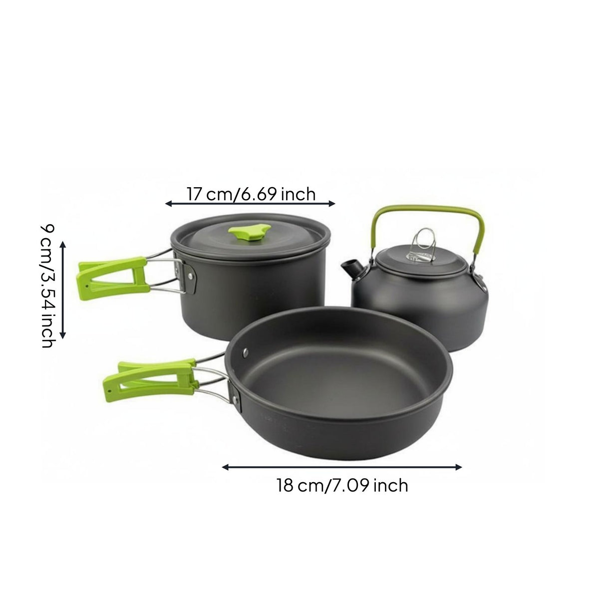 Lightweight Backpacking Pot and Kettle Set Compact & Space Saving Camping Cookware Set Long-Lasting for Backpackers, Hikers, Hiking