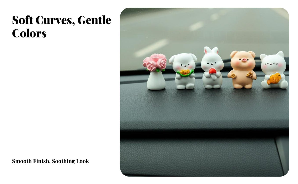 Mini Animal Car Decoration Trending Design Car Console Animal Ornament Funny Cute Dashboard Figure for Young Adults, Women
