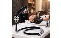 Salon Water Jet with Hose Stainless Steel Shampoo Bowl Faucet Spraying Flexible Shampoo Rinse Attachment Nozzle for Hairstylists, Barbers, Barbershop