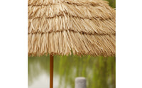 Parasol with Faux Straw Canopy Waterproof Thatched Tiki Umbrella Tropical Thatch Parasol for Garden, Courtyard, Cafe Terrace