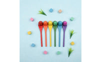 Improves Fine Movement Skills Egg and Spoon Race Game Sturdy Wood Construction Wooden Egg and Spoon Set Water-Based Paint Wooden Balance Relay Game Bright Colors for Preschoolers, Toddlers, Team Building, Kindergarten, Party Activities, Outdoor