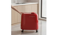 Slim Trash Can with Press Lid Wheeled Trash Bin with Wheels Waste Basket Space-Saving for Bathroom, Toilet