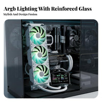 2K Resolution AIO Cooler with Curved Display Naked-Eye 3D Effect AIO Liquid Cooler with Screen Efficient Heat Dissipation for Gaming Setup