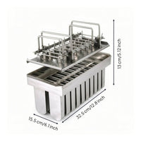 Welded 20-Slot Ice Frozen Treat Mold Matching Lid Stainless Steel Ice Frozen Treat Mold Silvery Finish Freezer Tool Food-Grade