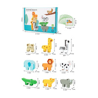 Animal Balance Blocks Montessori Wooden Stacking Game for Preschoolers
