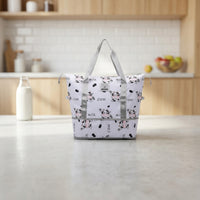 Large Capacity Tote Bag with Trolley Sleeve Printed Carry on Tote with Trolley Sleeve Oversized Long-Lasting for Weekend Trips, Gym