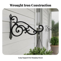 Wrought Iron Wall Hook Rust Resistant Decorative Plant Bracket Versatile Decorative Plant Hanger for Gardeners, Home Stylists, Balcony, Patio