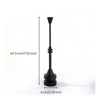 Candlestick with Round Base Matte Black Candle Holder with Tapered Cup Decor Geometric Modern for Tabletop, Dining Table