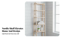 Nordic design tilting Ladder Shelf Minimalist Design Tiered Ladder Shelf adaptable Shelving unit Space-Saving for Decor lovers, homeowners, Students, Bathroom, Small areas, Living Room, Bedroom