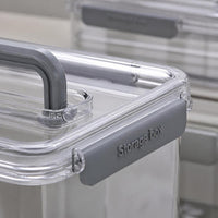 Portable Clear Storage Box with Lid, Large Capacity Plastic Organizer for Clothes, Snacks, Toys, Books