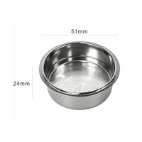 Food Grade Material 51mm Espresso Filter Basket Easy to Clean Stainless Steel Coffee Powder Bowl for Cafe