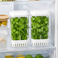 2 Pieces Produce Preserver Keeper Ventilated Greens Keeper Upright Storage Box with Slotted Lid for Home Cooks, Fridge Organization