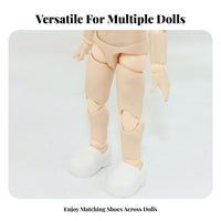 Doll Shoes British Design 1/12 Scale Shoes Effortless to Wear Design Miniature Uniform Loafers for Display, Toy Photography