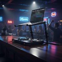 DJ Laptop Stand Foldable Portable Laptop Stand Freestanding Equipment Rack for DJs, Artists, Stage, Desk, Studio