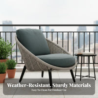 Rope Woven Sofa and Chair Set Weather-Resistant Woven Rope Chair Group Modern Design Outdoor Furniture for Families, Homeowners, Balcony, Patio, Porch