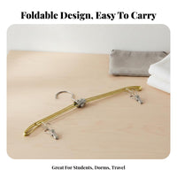 Foldable Clothes Hanger Space Saving Stainless Steel Folding Hanger Non-Slip Hanging Sock Dryer for Jet-Setters, Students, Dorm Room, Camping