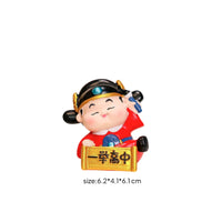 Scholar Child Figurine with Scroll Plaque Compact Traditional Scholar Statue with Headdress Sculpture Colorful for Students